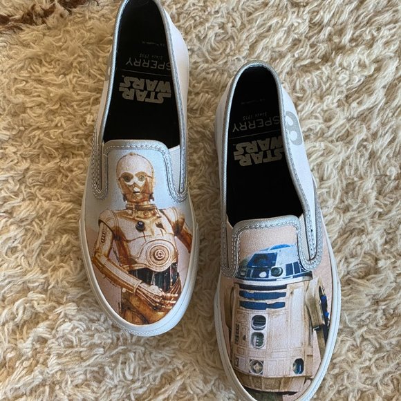 SPERRY STAR WARS CLOUDS DROIDS SLIP ON LIMITED EDITION SHOES MENS 4 NEW - Picture 2 of 13